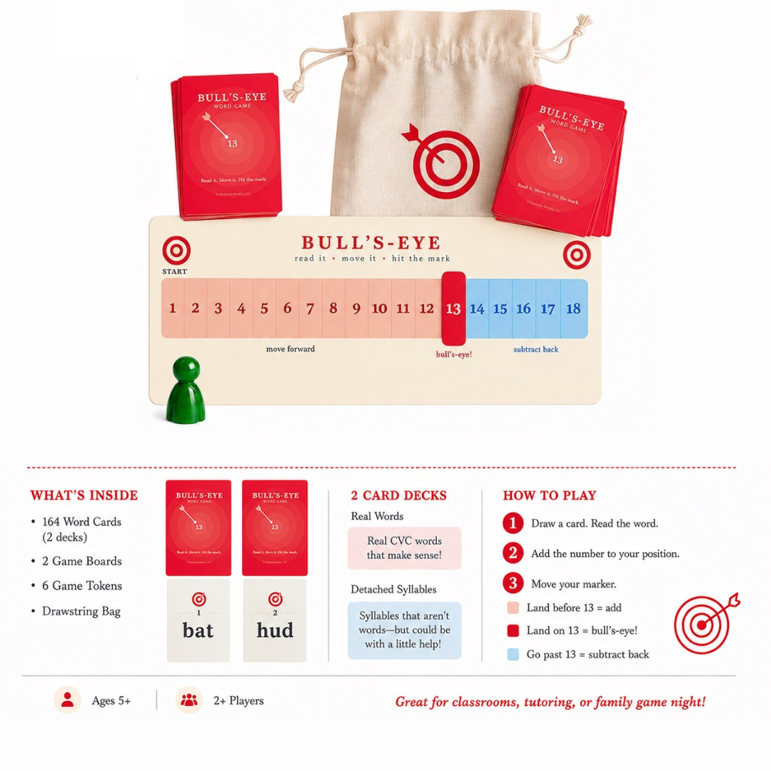 visual of what is included In the bulls eye game