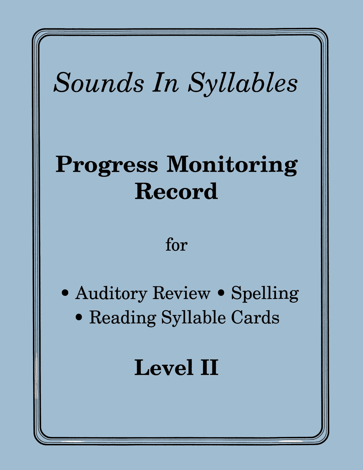 Progress Monitoring Record Book for Level 2