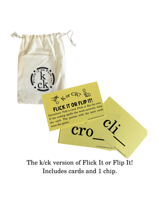 Flick It or Flip It! k/ck Version: spelling game