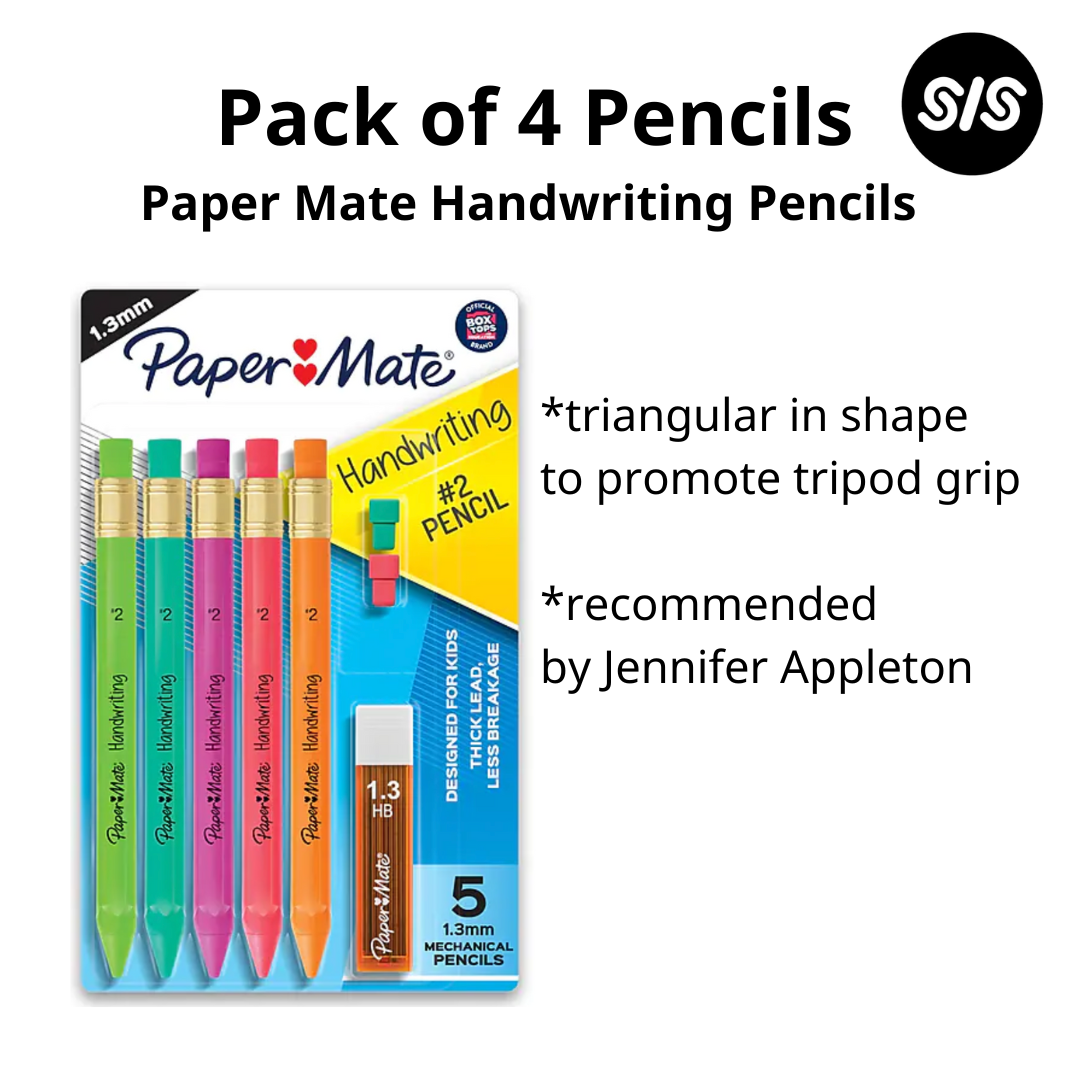 image of pack of 4 paper mate handwriting pencils