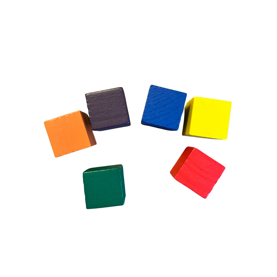 6 colored blocks for spelling